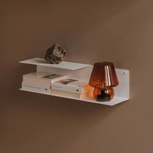 رف حائط حديث معلق من الحديد، تصميم بسيط وفاخر، رف عرض وتخزين ديكوري على شكل حرف واحد - Product Image 3