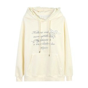 <span class=keywords><strong>Sudadera</strong></span> con Capucha Casual para <span class=keywords><strong>Mujer</strong></span> con Detalles de Encaje, Corte Holgado, Ideal para Usar en Primavera y Otoño - Product Image 6