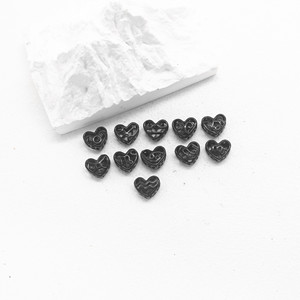 yunnique Black Stainless Steel Heart Shaped <b>Spacer</b> Beads For Bracelet Making 12mm Casting Metal Loose Beads GZY-PJ17 - Product Image 4
