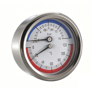 Thermo-manomètre à <span class=keywords><strong>tube</strong></span> Bourdon à aiguille rouge, livraison directe d'usine, jauge de pression et de température, haute qualité, <span class=keywords><strong>prix</strong></span> abordable - Product Image 1
