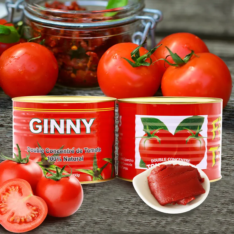 Pasta de tomate de gran oferta 2024 en salsa de tomate aséptica de color rojo fresco en 2200g de proveedor profesional de pasta de tomate