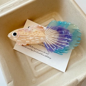 Pince à cheveux en acétate de poisson de la série Ocean, pince requin colorée pour femme, accessoire de coiffure - Product Image 2