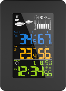 Oem hộ gia đình Trạm thời tiết lớn LCD hiển thị giá tốt nhất kỹ thuật số nhiệt độ <span class=keywords><strong>Monitor</strong></span> cho trong nhà ngoài trời thời tiết không khí nhà ABS - Product Image 4