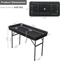 Table de refroidisseur de glace pliante en plastique noir de personnalisation de couleur pour la partie de piscine avec la jupe