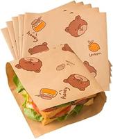 Adorables sacs de nourriture en kraft brun plat respectueux de l'environnement pour les fêtes d'anniversaire des enfants, les collations et les scènes incontournables pour la création.