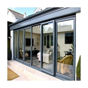Porte coulissante écologique avec portes coulissantes en verre trempé, Double porte coulissante - Product Image 1