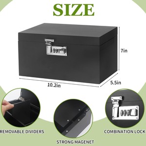 Wood Case with Combination Lock <b>Large</b> Storage Stash <b>Box</b> Set Removable Dividers 3 Glass Jars Stash <b>Box</b> for Smoking Accessories - Product Image 6