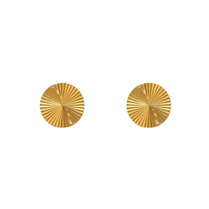 Geometric Fan-Shaped Stud Earrings 316 Titanium Steel Gold Electroplated Colorfast Simple Design Fashion Jewelry - Product Image 5