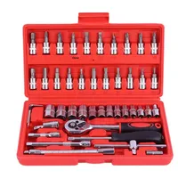 Ensemble d'outils de réparation automobile personnalisable OEM de 46 pièces, outils d'urgence pour voiture à alimentation manuelle avec support professionnel