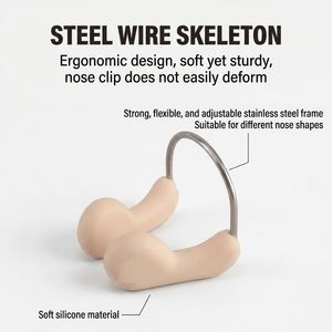 Pinza Nasal de Silicona Reutilizable, Resistente al Agua, con Marco de Alambre de Acero, para Adultos y Niños, para Natación, <span class=keywords><strong>Buceo</strong></span>, Entrenamiento y Surf - Product Image 3