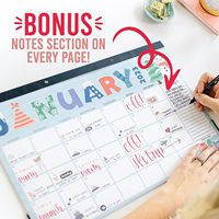 Grand calendrier de bureau Planificateur de bureau Impression personnalisée Calendrier de table 11*17 pouces