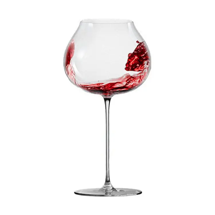 wholesaleCreative Art 650/710ml Tasting Goblet Ultra-Thin Crystal Glass Burgundy Wine Cup New Tulip Exquisite Drinkware Gift