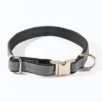 Collier pour chien en nylon premium avec boucle à logo personnalisée innovante, fermeture rapide, gris, OEM, petite quantité, MOQ 10