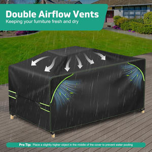 Housse de protection rectangulaire pour mobilier de patio en tissu Oxford 420D, imperméable, résistante aux UV, avec système de fixation - Product Image 3