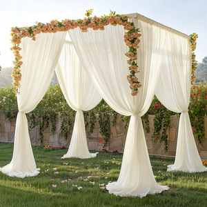 Rideaux <span class=keywords><strong>d</strong></span>'église de haute qualité, <span class=keywords><strong>d</strong></span>écoration de toile de fond pour mariage, événement, fête, arche, drapé en tissu mousseline transparent - Product Image 1
