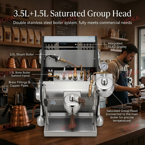 Máquina de café espresso comercial de doble caldera con bomba rotativa y sistema de pre-infusión con aguja para barista de cafetería Vk-s1 Saturated Double - Product Image 4