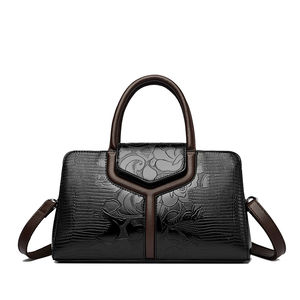 Sac à main en PU de luxe à motif géométrique, avec rivets décoratifs, design durable, fermeture éclair, bandoulière portable - Product Image 3