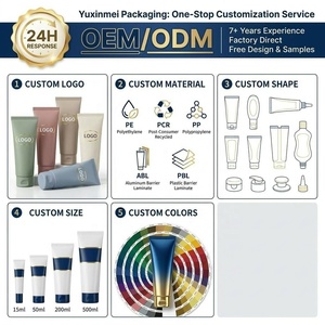 Emballage de luxe pour soins de la peau Yuxinmei D40 ABL Tube avec bouchon extérieur en acrylique à bords arrondis et bordure dorée métallique - Product Image 5