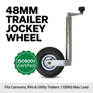 Ensemble de roue de remorquage pour caravane de 48 mm avec pneu pneumatique de 260 mm, remorque utilitaire robuste, capacité de charge maximale de 135 kg (300 lb) - Product Image 1