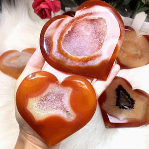 Venta al por mayor de artículos de artesanía con piedras preciosas: Corazón de Cornalina, Ágata Roja, Druzy, Cristal de Amor Grande, Piedra de Palma, Decoración para el Hogar para el Amor - Product Image 2