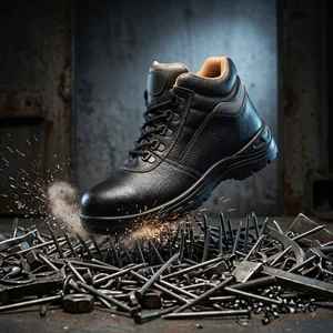 Chaussures de sécurité en cuir pour hommes de qualité supérieure, avec embout de protection, pour travaux lourds en usine, disponibles au prix de gros - Product Image 1