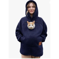 Sweat-shirt à capuche pour animaux de compagnie avec poche avant, en polaire, pour chat, unisexe, ample, chaud, pour petit chien