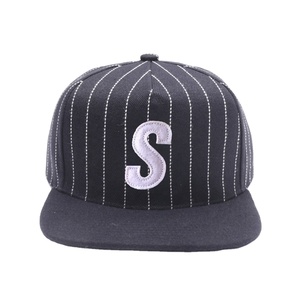 Custom Design Woolen Brim 2 Tone 5 Panel Acrylic Pinstripe Snapback Hat High Quality Adjustable Snapback <b>Cap</b> - Product Image 1