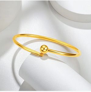 Xinfly Luxury Women's 24K Real Yellow Gold 999 Fine <b>Bangle</b> Jewelry Custom <b>Engraved</b> Wedding Engagement Anniversary Gifts Trendy - Product Image 3