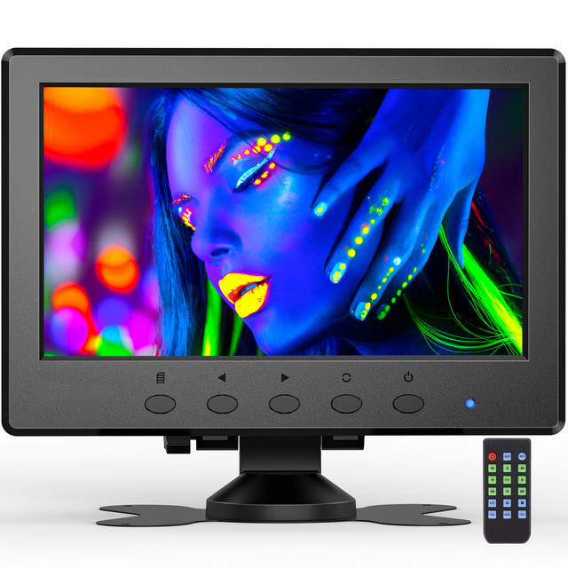 Eyoyo 7 inch Monitor, 1024 x 600 Resolution IPS Small Monitor with Remote Control and Built-in Dual Speakers Portable Monitor HD