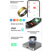 Nouvelle conception IA Santé Acier Inoxydable Anneau Intelligent à Commande Gestuelle Photographie Étanche Multisports APP Prise en Charge Multilingue