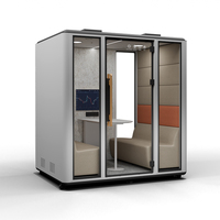 Cabine d'enregistrement insonorisée mobile et silencieuse de conception modulaire pour entrepôts et centres commerciaux – Pod de bureau durable