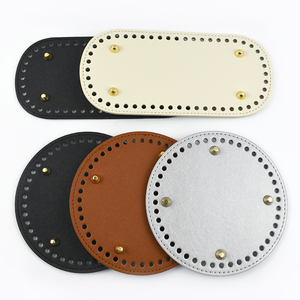 Meetee ZHQ109 + BS527 PU Couro Oval Rodada Sacos Inferior Cor Pura Rebite Tecido Bolsa DIY Handmade Material de Costura Acessórios - Product Image 2