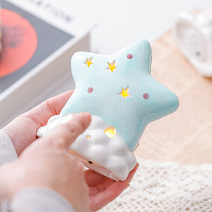 European Ceramic Star-shaped Christmas Ornament Night <b>Light</b> Eco-Friendly Birthday Gift Living Room Ornament <b>Sleep</b> Lamp - Product Image 3