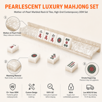 Support magnétique pour tuiles de mahjong en acrylique à motif coquille de perle, bord ondulé |   Ensemble de 20 pouces en nacre nacrée OEM