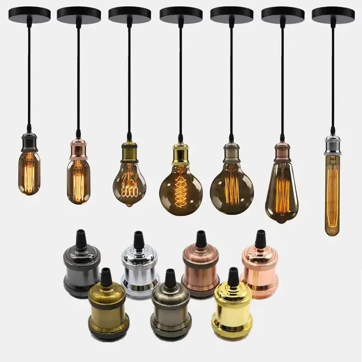 Lampu gantung Mini antik lampu gantung dasar E26 E27 Kit lampu untuk rumah bohlam Edison 110-220V