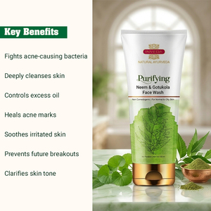 Nettoyant visage naturel au neem et au gotu kola pour peaux grasses et sujettes à l'acné - Product Image 2