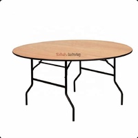 Table de banquet ronde en bois de luxe moderne pliable de 200 cm pour la maison, l'hôtel et la restauration
