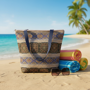 Kilim-tela de algodón estampada, bolsa de playa barata de Turquía - Product Image 3