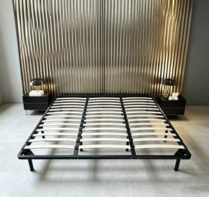 Base de lit capitonnée <span class=keywords><strong>en</strong></span> fer et bois, style moderne, taille Queen, la plus vendue, pour chambre à coucher, appartement, hôpital, montage facile - Product Image 2