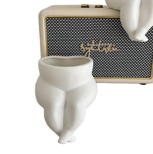 Jarrón <span class=keywords><strong>de</strong></span> cerámica <span class=keywords><strong>con</strong></span> forma humana blanca creativa, vajilla para decoración <span class=keywords><strong>de</strong></span> hogar y oficina a granel - Product Image 1