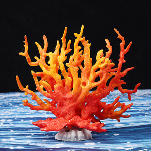 อุปกรณ์ตกแต่งตู้ปลา ปะการัง ตู้ปลาทะเล ของตกแต่งตู้ปลาทะเล ฐานเซรามิก PP จำลองสิ่งมีชีวิตในน้ำ - Product Image 4