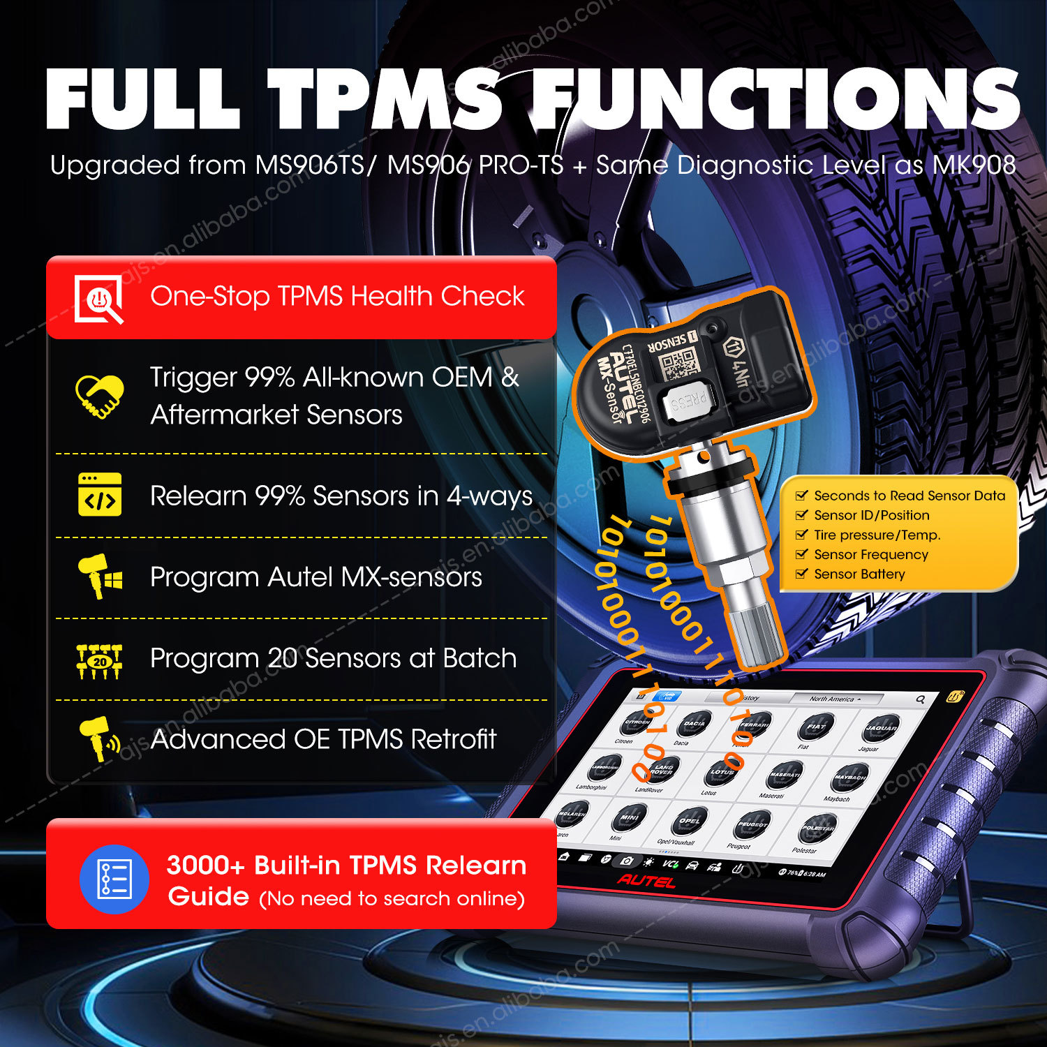 Autel MaxiPRO MP900 TS 車両診断ツール MP808S MP900TS MP808TS TPMS 