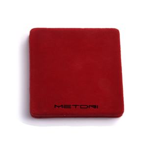 Deboseed Custom Logo Red PU Cover Square Fashion Women Pocket <b>Mirror</b> - Product Image 4