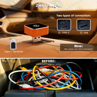 Adaptateur sans fil CarPlay et Android Auto 2 en 1 OEM du fabricant, boîtier métallique, convertit le filaire en sans fil, dongle USB, plug and play