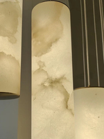 Lustre LED en albâtre doré tout en cuivre simple nordique, design moderne, hôtel, villa, escalier, lampes décoratives