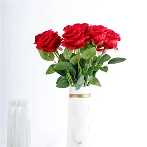 Valentines day Heads Silk Artificial Rose Flowers Bouquet For Wedding Home Party Decor UK