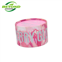 Récipient cosmétique de poudre de corps rose personnalisé de haute qualité pour l'emballage rond de boîte de tube de papier de carton de mode de bouffée avec le shaker