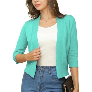 Suéter Cárdigan Corto de Punto para <span class=keywords><strong>Mujer</strong></span> Fitspi, Chaqueta Corta Versátil y Sencilla, Prenda de Punto con Cuello en V para Otoño y Primavera, Venta al Por Mayor - Product Image 4