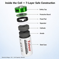 Baterai Lithium Isi Ulang Tipe-C Ukuran C 1.5V 4500mAh 1200 Siklus untuk Senter Lentera