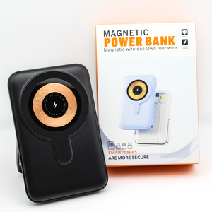 2025 Novo YM-881 Fast Carregamento Portátil Power Bank 10000mAh Carregador Sem Fio Mini Banco De Potência Magnética Com Suporte e Cabo - Product Image 5
